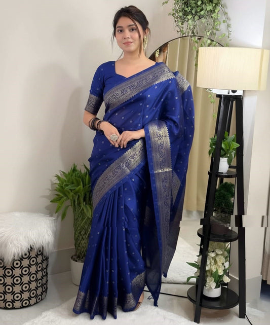 Japani Silk Skin Print Sharee with Blouse Piece