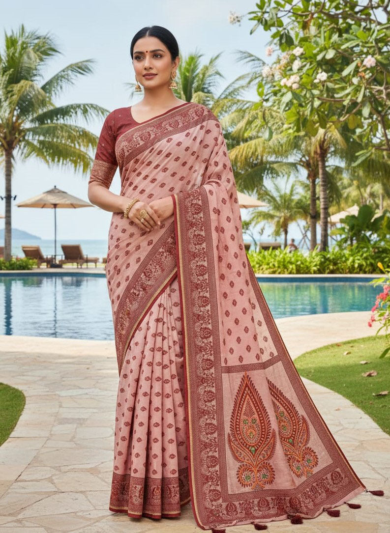 Premium Silk Boutique Skin Print Shari