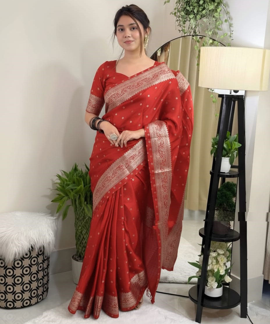 Japani Silk Skin Print Sharee with Blouse Piece