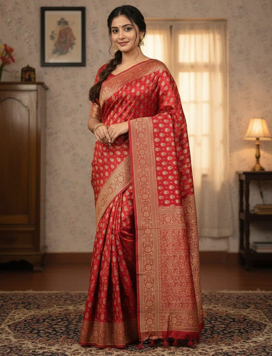 Japani Silk Skin Print Sharee with Blouse Piece