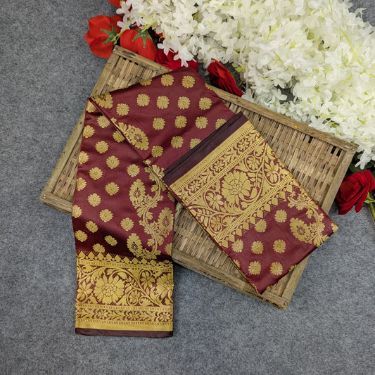Premium Silk Katan Saree - Maroon
